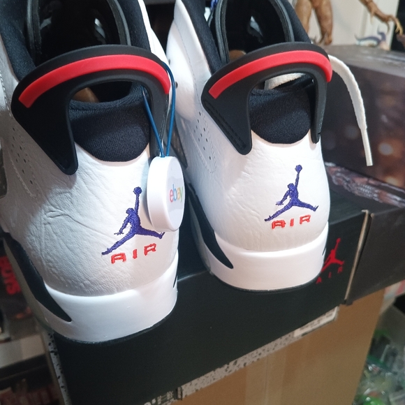Jordan Retro Sneakers in Grey, White & Black with Purple Accents main image 10